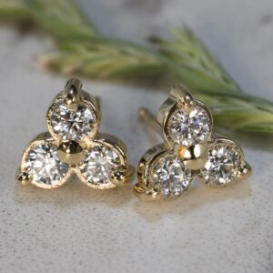 Natural diamond cluster earrings