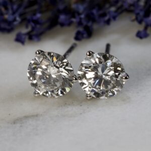 Lab Grown Diamond Stud Earrings in White Gold